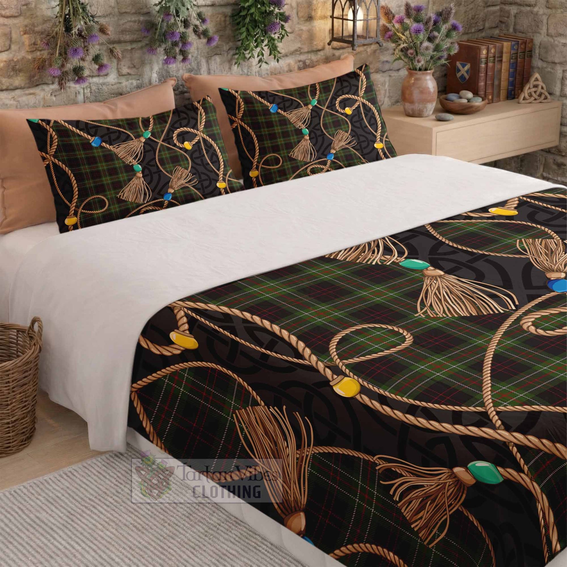 Mcdermott Scottish Tartan Twisted Ropes Stylized Bedding Set - Tartan Vibes Clothing
