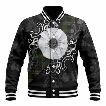 Mcdermott Tartan Baseball Jacket Jacobite White Rose Unisex - Tartan Vibes Clothing
