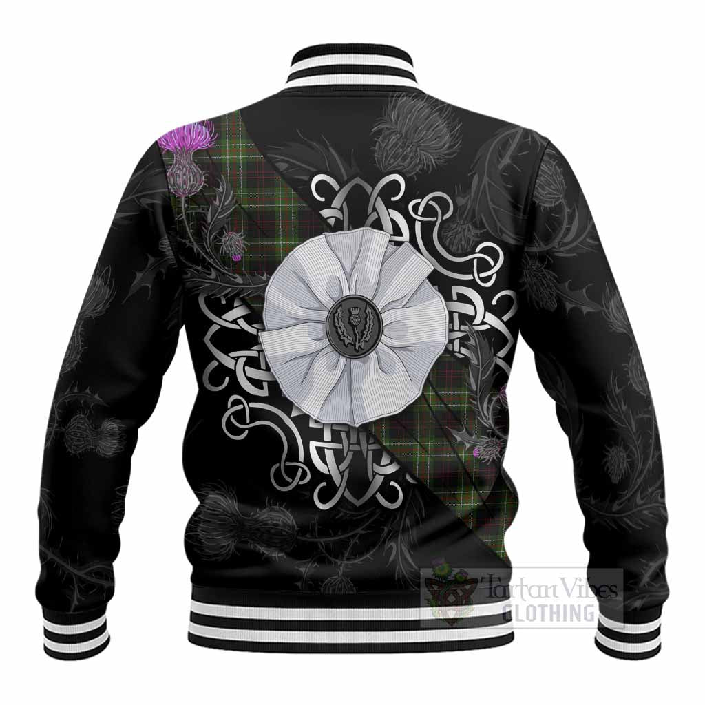 Mcdermott Tartan Baseball Jacket Jacobite White Rose - Tartan Vibes Clothing
