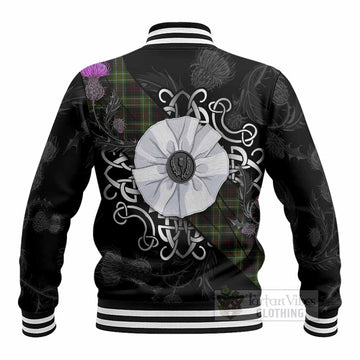 Mcdermott Tartan Baseball Jacket Jacobite White Rose - Tartan Vibes Clothing