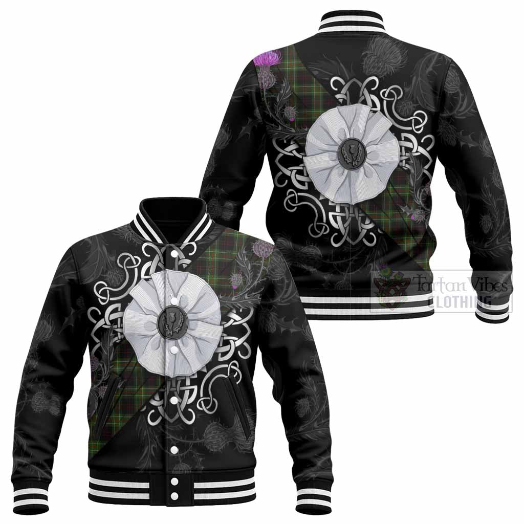 Mcdermott Tartan Baseball Jacket Jacobite White Rose - Tartan Vibes Clothing