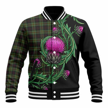 Mcdermott Tartan Baseball Jacket Resilient Scottish Thistle Unisex - Tartan Vibes Clothing