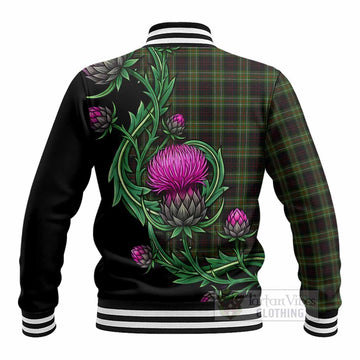 Mcdermott Tartan Baseball Jacket Resilient Scottish Thistle - Tartan Vibes Clothing