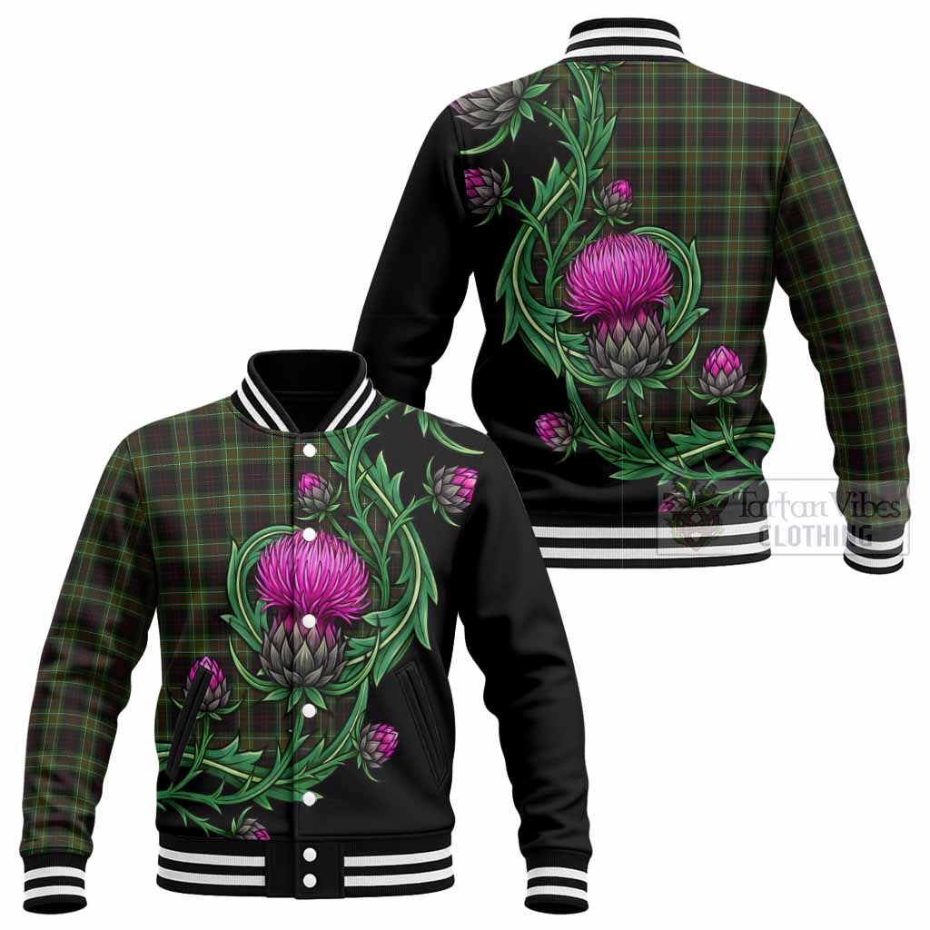 Mcdermott Tartan Baseball Jacket Resilient Scottish Thistle - Tartan Vibes Clothing