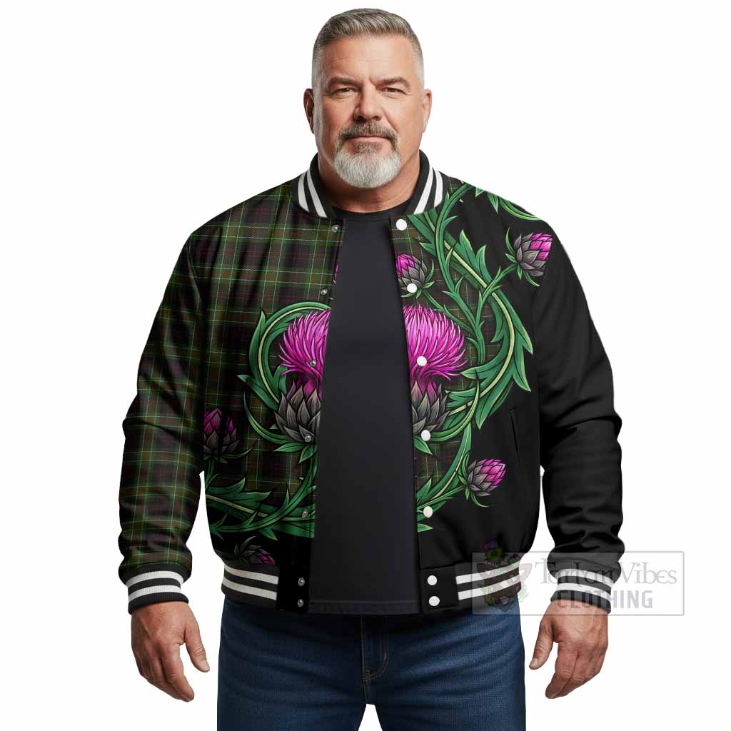 Mcdermott Tartan Baseball Jacket Resilient Scottish Thistle - Tartan Vibes Clothing