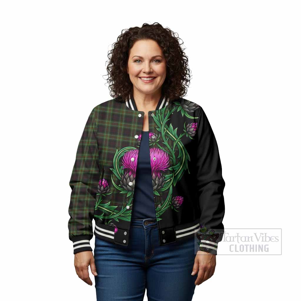 Mcdermott Tartan Baseball Jacket Resilient Scottish Thistle - Tartan Vibes Clothing