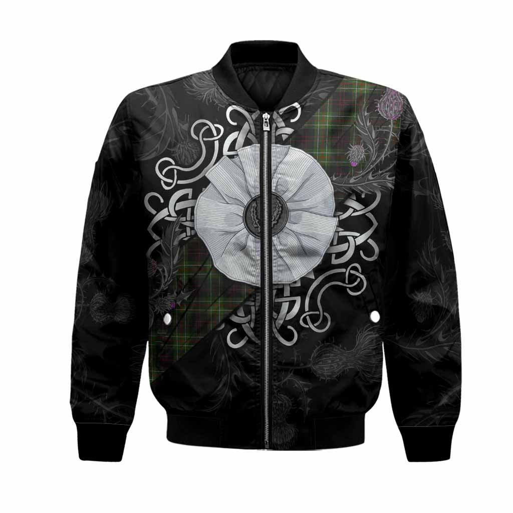 Mcdermott Tartan Bomber Jacket Jacobite White Rose Unisex Black - Tartan Vibes Clothing