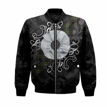 Mcdermott Tartan Bomber Jacket Jacobite White Rose Unisex Black - Tartan Vibes Clothing