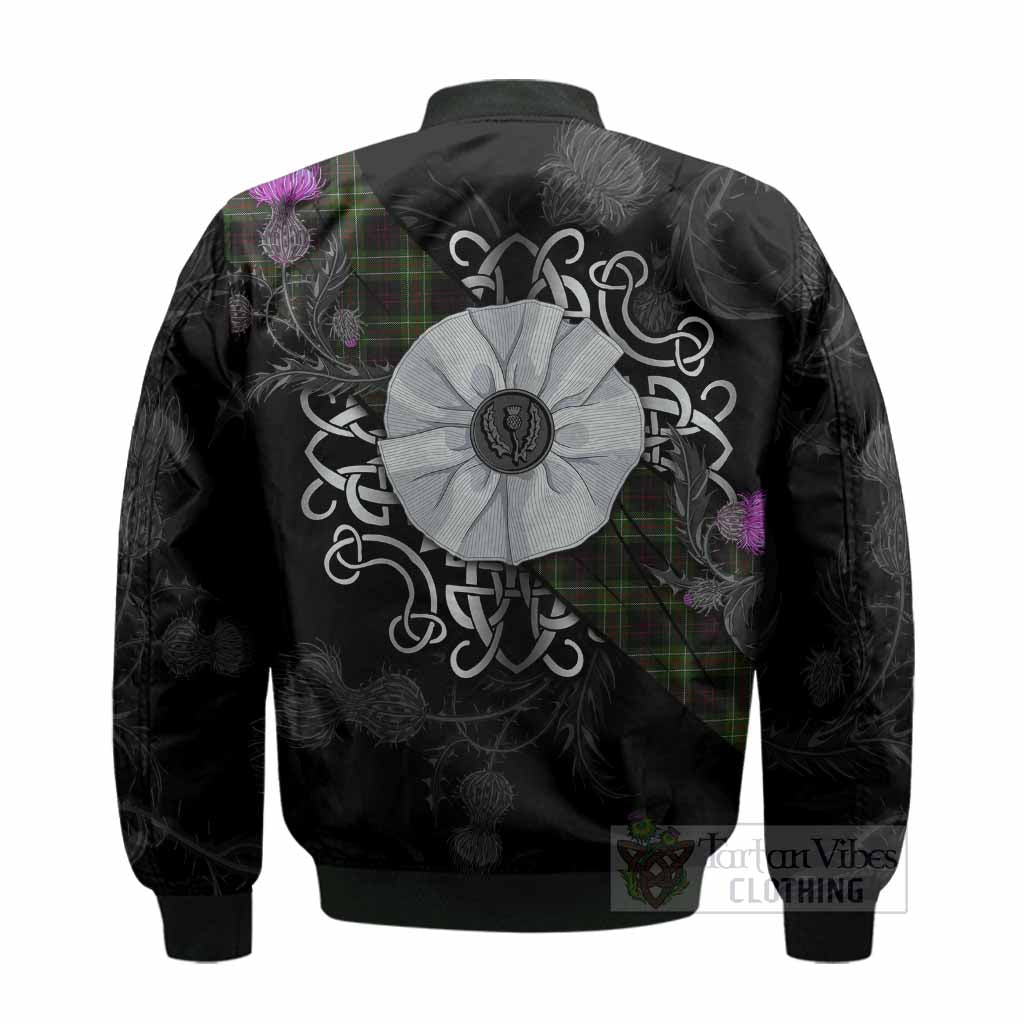 Mcdermott Tartan Bomber Jacket Jacobite White Rose - Tartan Vibes Clothing