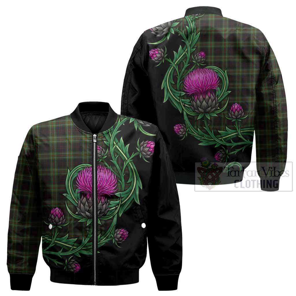 Mcdermott Tartan Bomber Jacket Resilient Scottish Thistle - Tartan Vibes Clothing