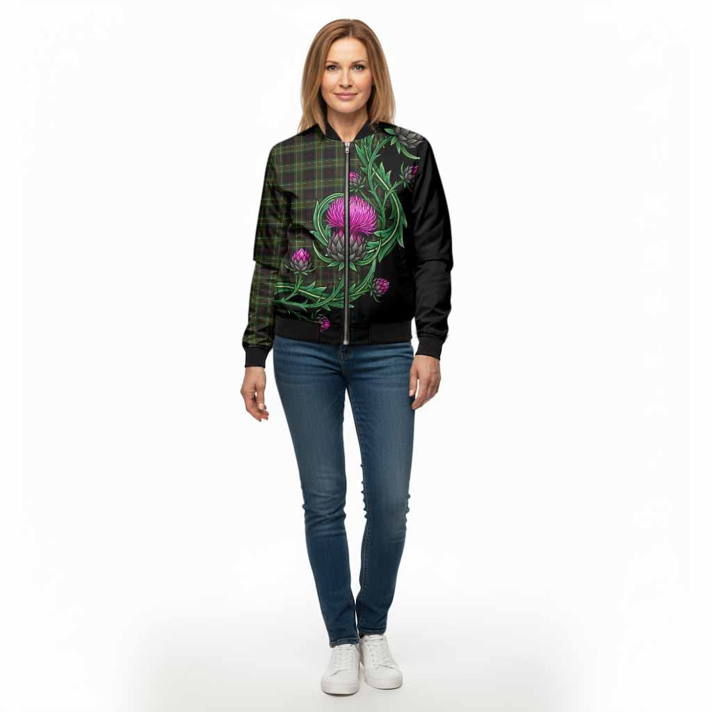 Mcdermott Tartan Bomber Jacket Resilient Scottish Thistle - Tartan Vibes Clothing