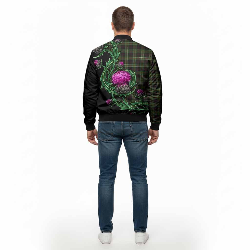 Mcdermott Tartan Bomber Jacket Resilient Scottish Thistle - Tartan Vibes Clothing