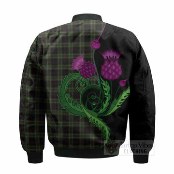 Mcdermott Tartan Bomber Jacket Traditional Scottish Thistle - Tartan Vibes Clothing