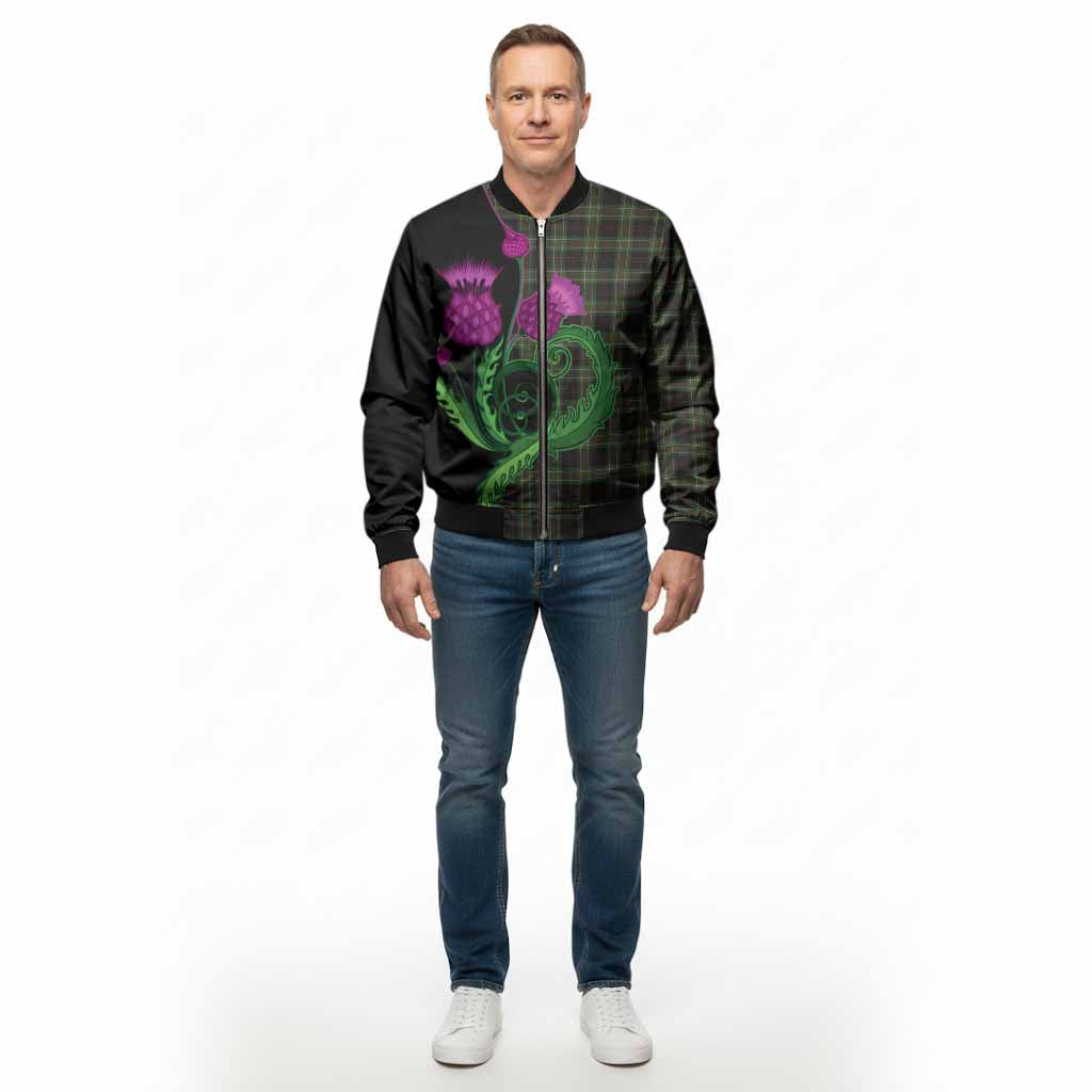 Mcdermott Tartan Bomber Jacket Traditional Scottish Thistle - Tartan Vibes Clothing