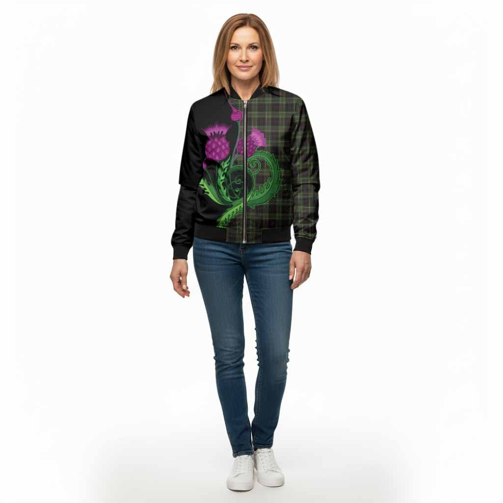 Mcdermott Tartan Bomber Jacket Traditional Scottish Thistle - Tartan Vibes Clothing
