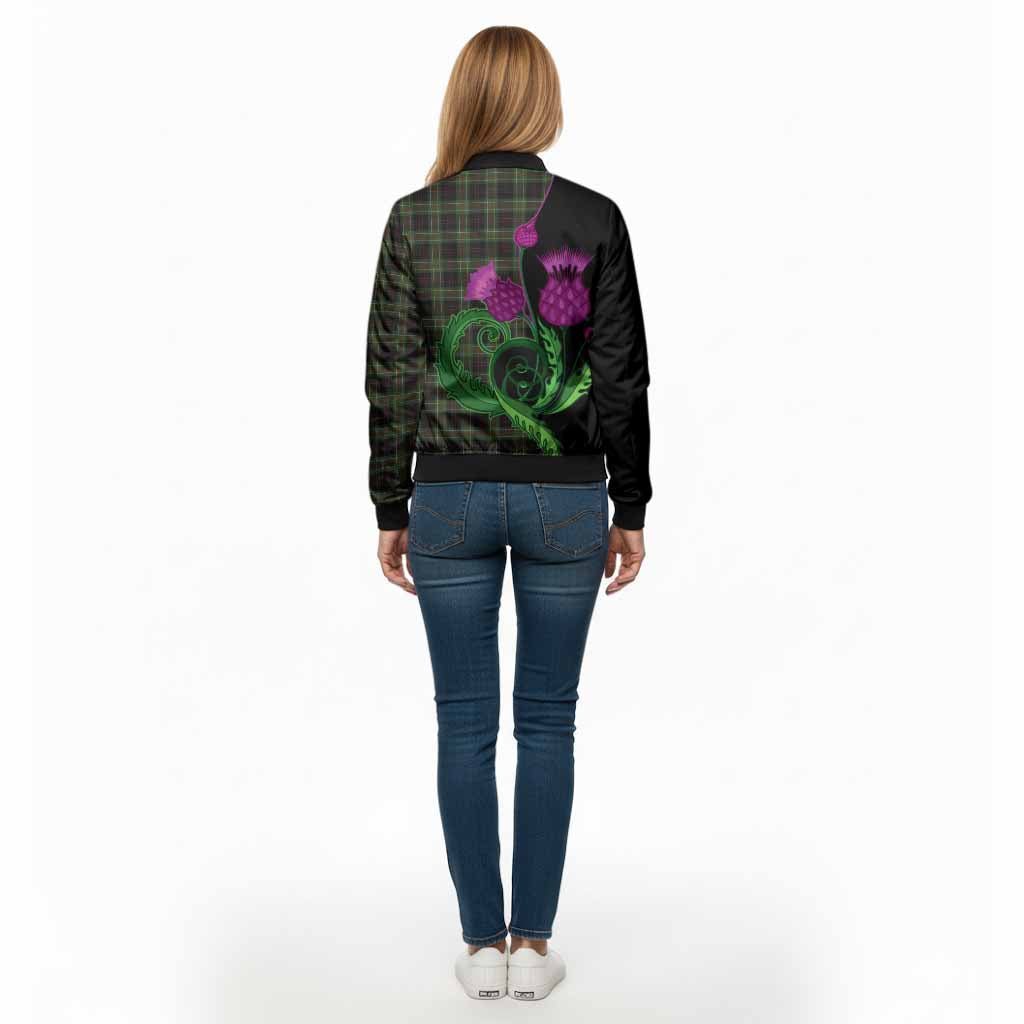 Mcdermott Tartan Bomber Jacket Traditional Scottish Thistle - Tartan Vibes Clothing