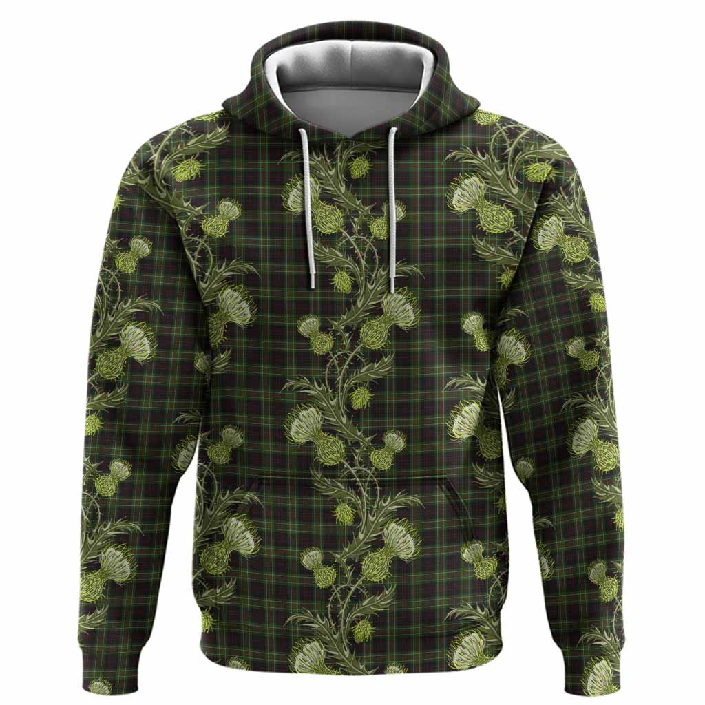 Mcdermott Tartan Hoodie Seamless Scottish Thistle Flowers