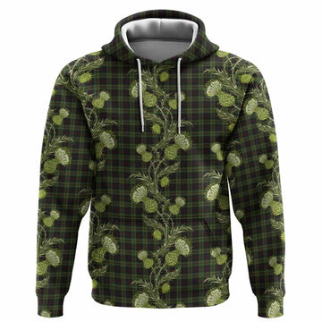 Mcdermott Tartan Hoodie Seamless Scottish Thistle Flowers