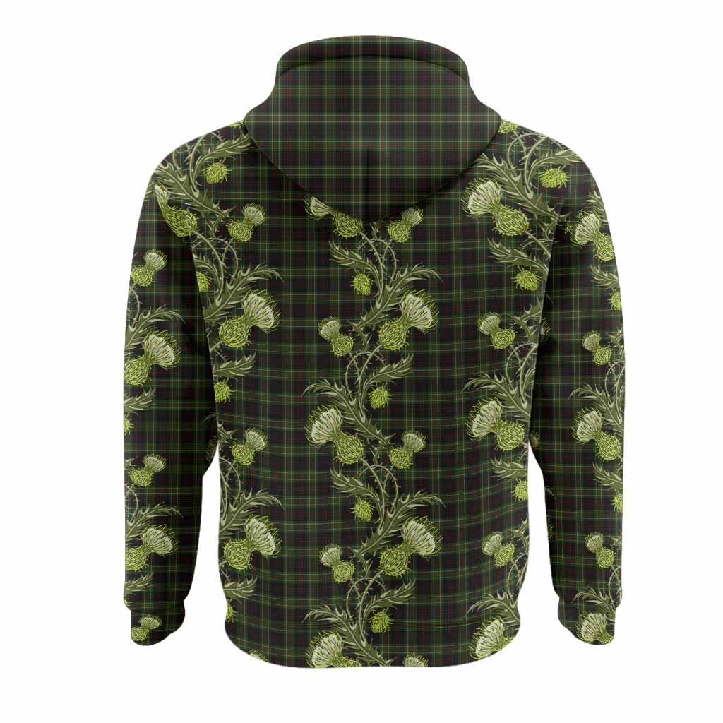 Mcdermott Tartan Hoodie Seamless Scottish Thistle Flowers
