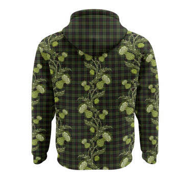 Mcdermott Tartan Hoodie Seamless Scottish Thistle Flowers