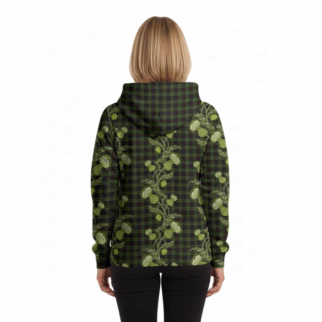 Mcdermott Tartan Hoodie Seamless Scottish Thistle Flowers