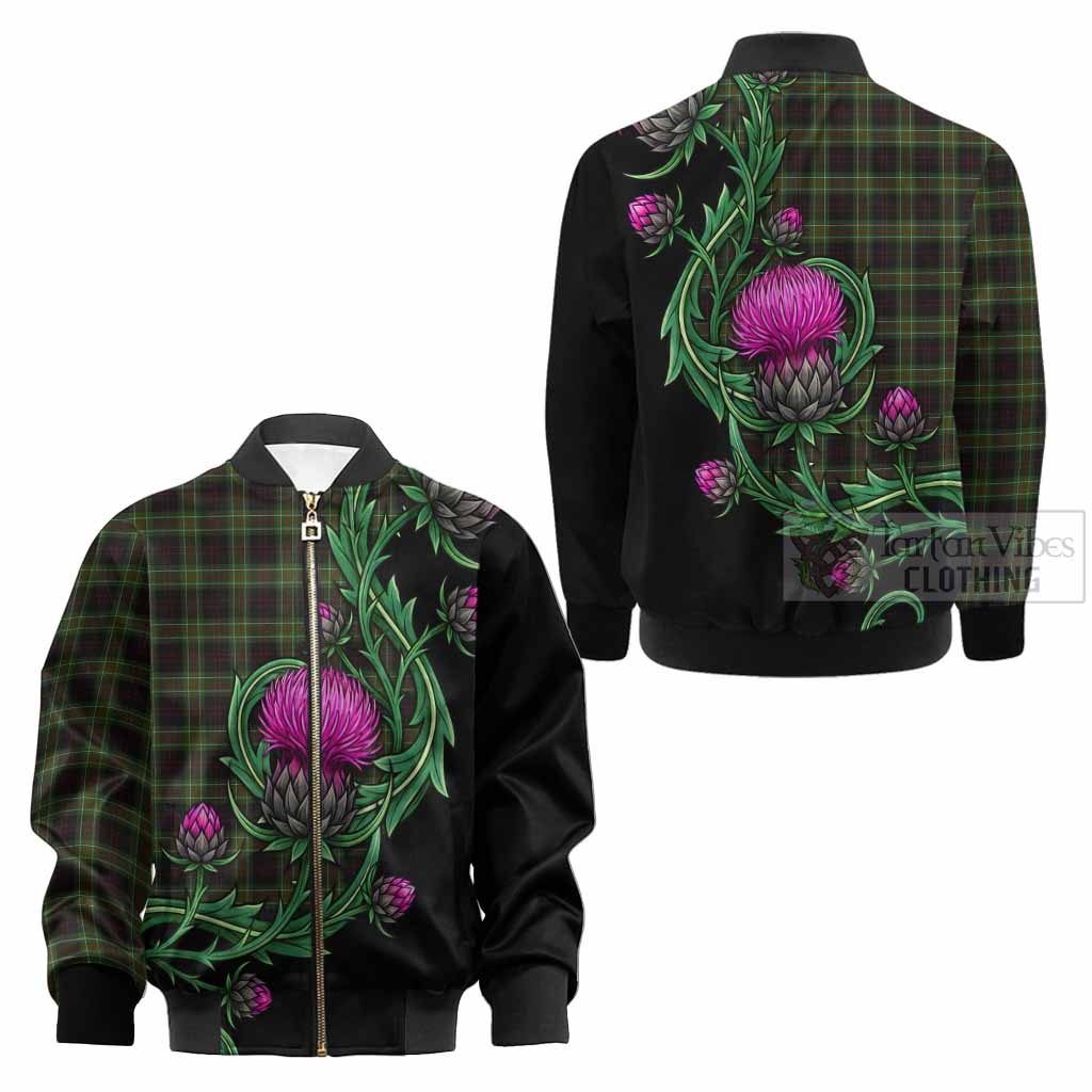 Mcdermott Tartan Kid Bomber Jacket Resilient Scottish Thistle - Tartan Vibes Clothing