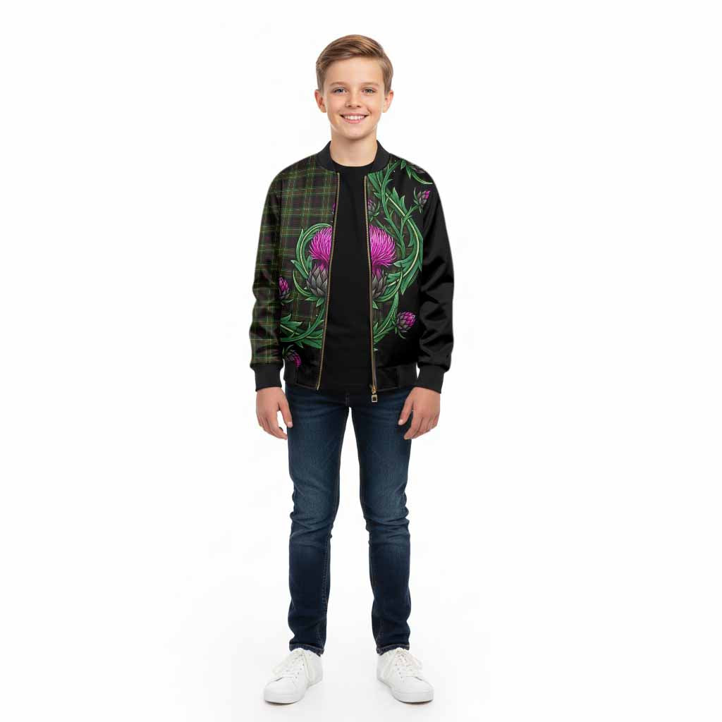 Mcdermott Tartan Kid Bomber Jacket Resilient Scottish Thistle - Tartan Vibes Clothing