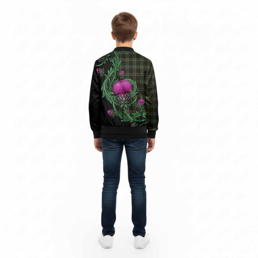 Mcdermott Tartan Kid Bomber Jacket Resilient Scottish Thistle - Tartan Vibes Clothing