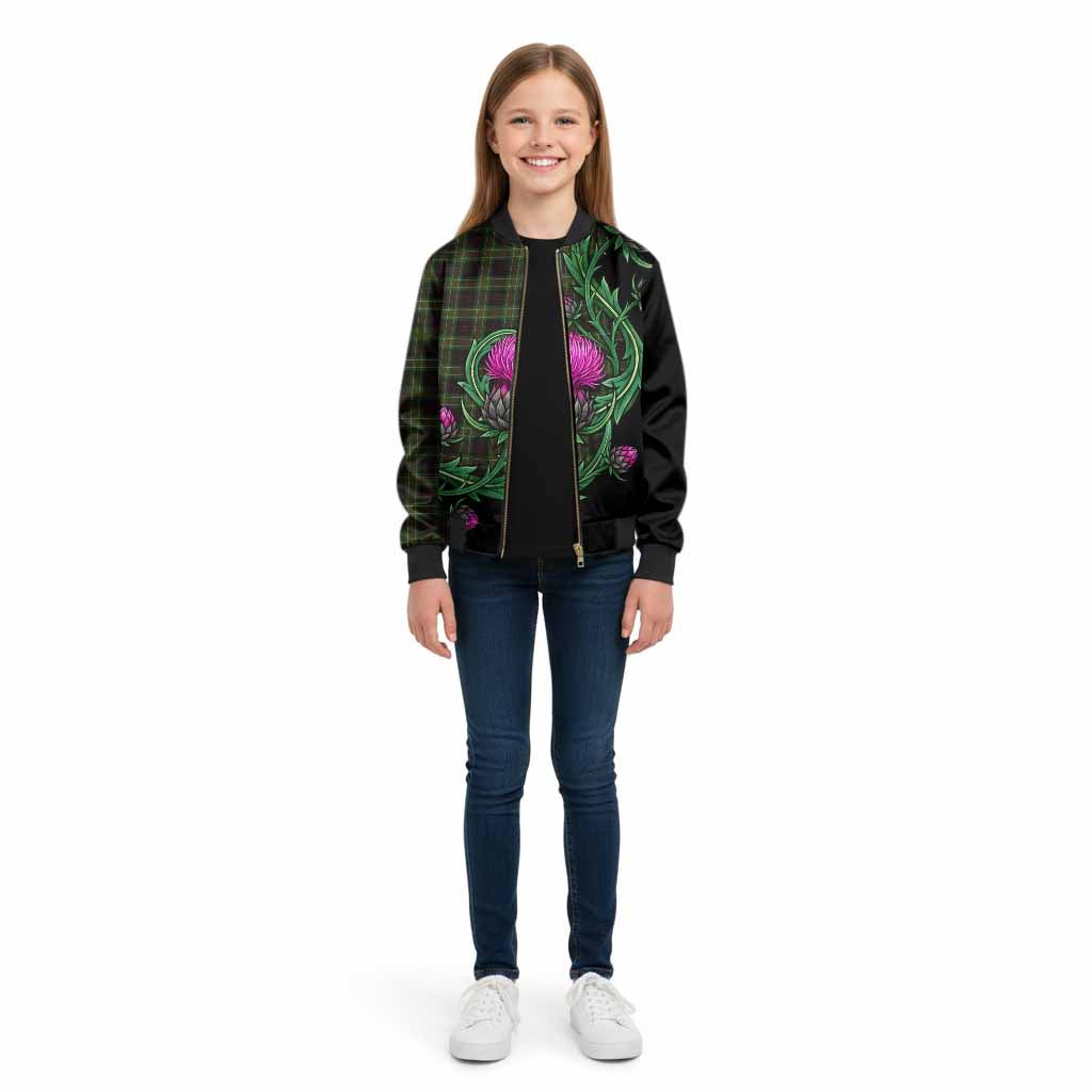 Mcdermott Tartan Kid Bomber Jacket Resilient Scottish Thistle - Tartan Vibes Clothing
