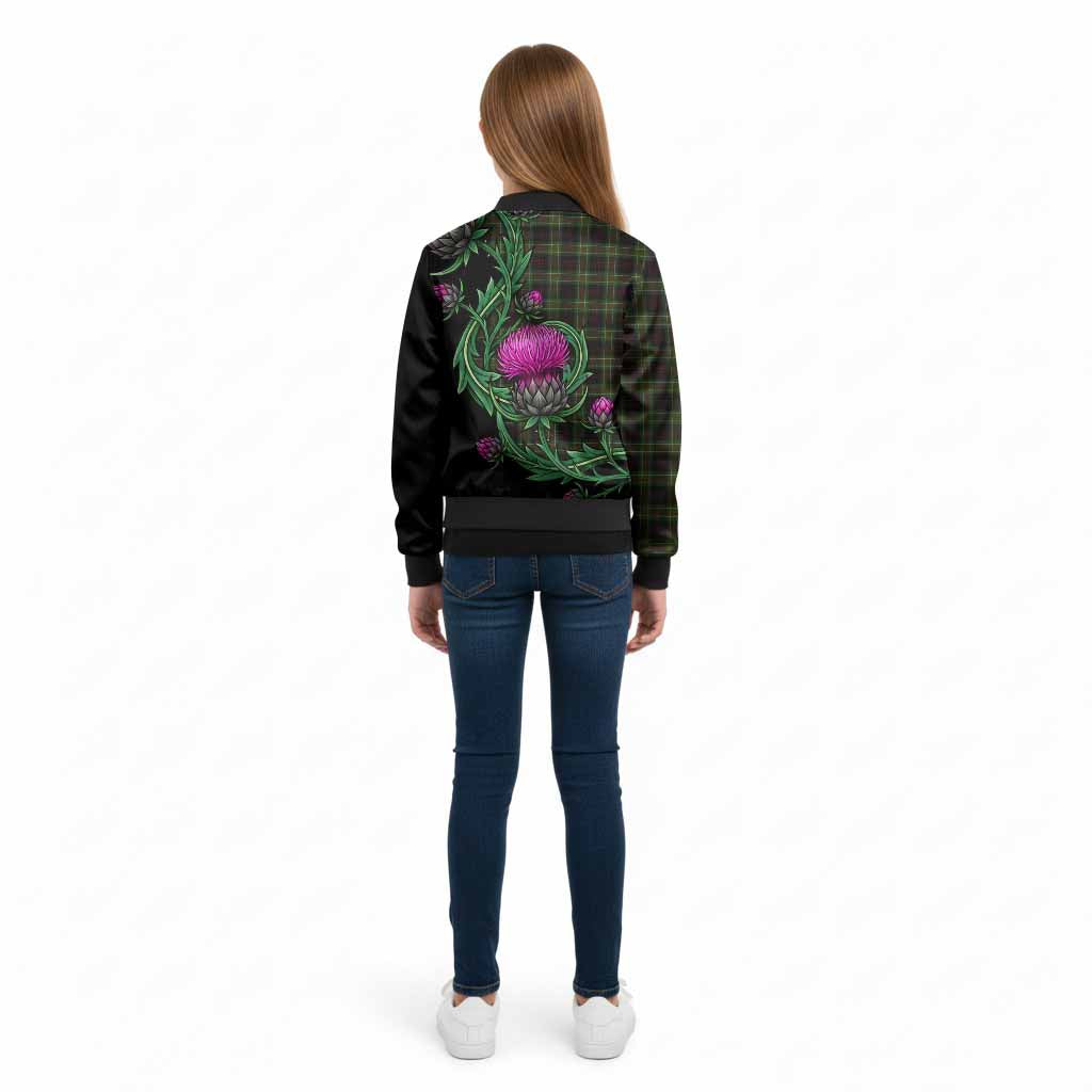 Mcdermott Tartan Kid Bomber Jacket Resilient Scottish Thistle - Tartan Vibes Clothing