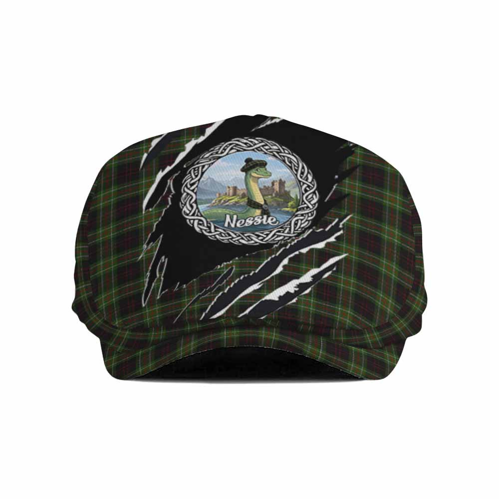 Mcdermott Tartan Loch Ness Monster Flat Cap, Jeff Cap Celtic Knot Nessie Art