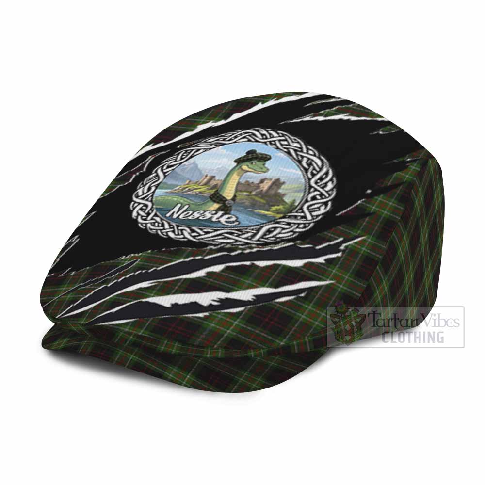 Mcdermott Tartan Loch Ness Monster Flat Cap, Jeff Cap Celtic Knot Nessie Art