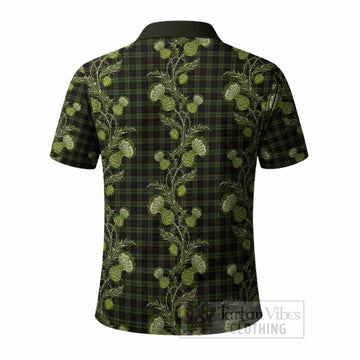 Mcdermott Tartan Polo Shirt Seamless Scottish Thistle Flowers