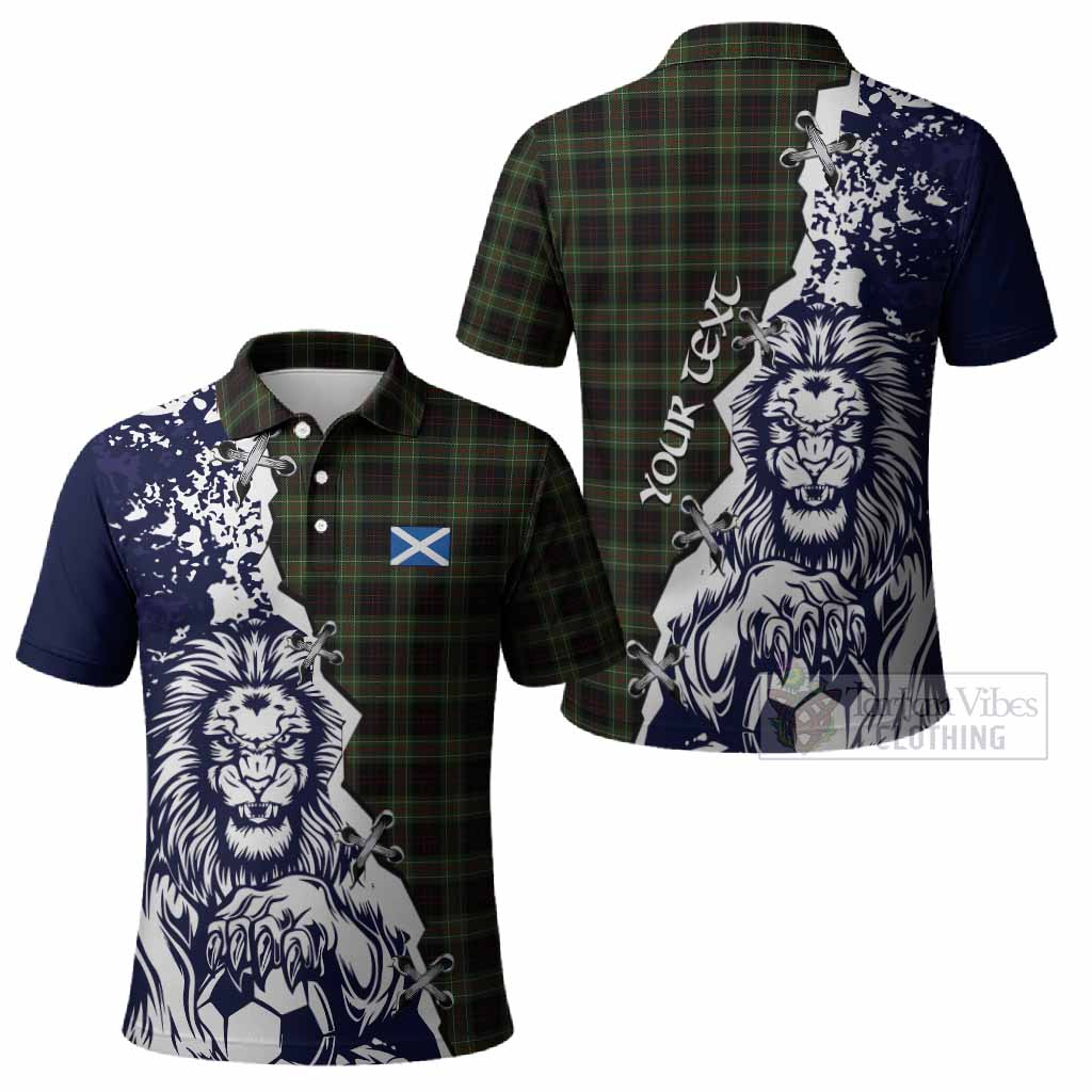 Mcdermott Tartan Scottish Polo Shirt Angry Lion With Soccer Ball Style