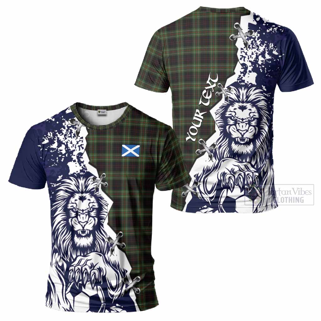 Mcdermott Tartan Scottish T-Shirt Angry Lion With Soccer Ball Style