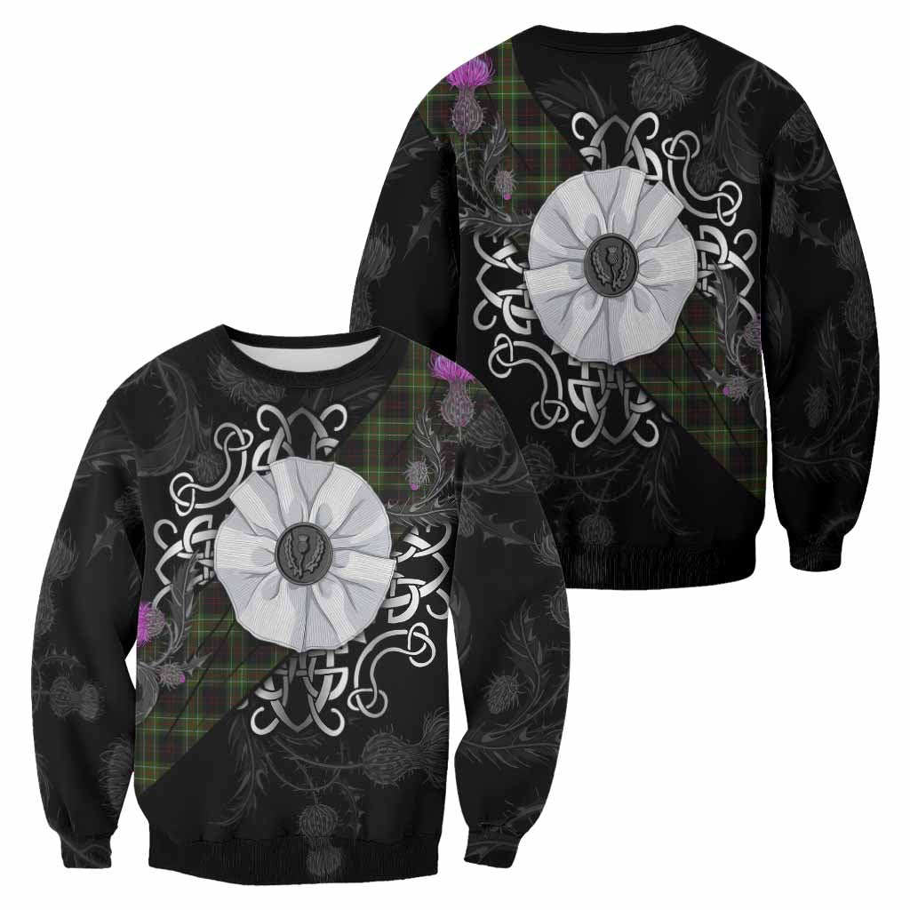 Mcdermott Tartan Sweatshirt Jacobite White Rose - Tartan Vibes Clothing