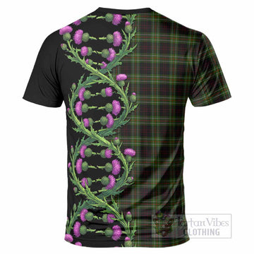 Mcdermott Tartan T-Shirt Scottish Identity Thistle Flower DNA Strand Art