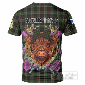 Mcdermott Tartan T-Shirt Scottish Thistle Heilan Coo