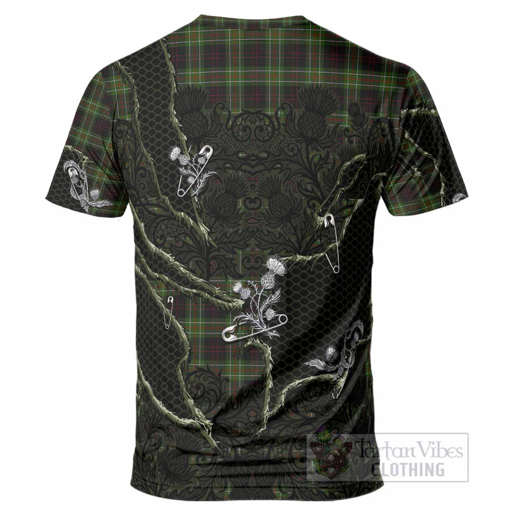 Mcdermott Tartan Thistle Dark Gothic T-Shirt - Tartan Vibes Clothing