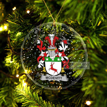 McDevitt Irish Clan Christmas Glass Ornament with Coat of Arms