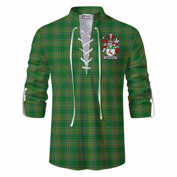 McDevitt Irish Clan Tartan Ghillie Kilt Shirt with Coat of Arms