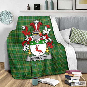 McDevitt Irish Clan Tartan Blanket with Coat of Arms