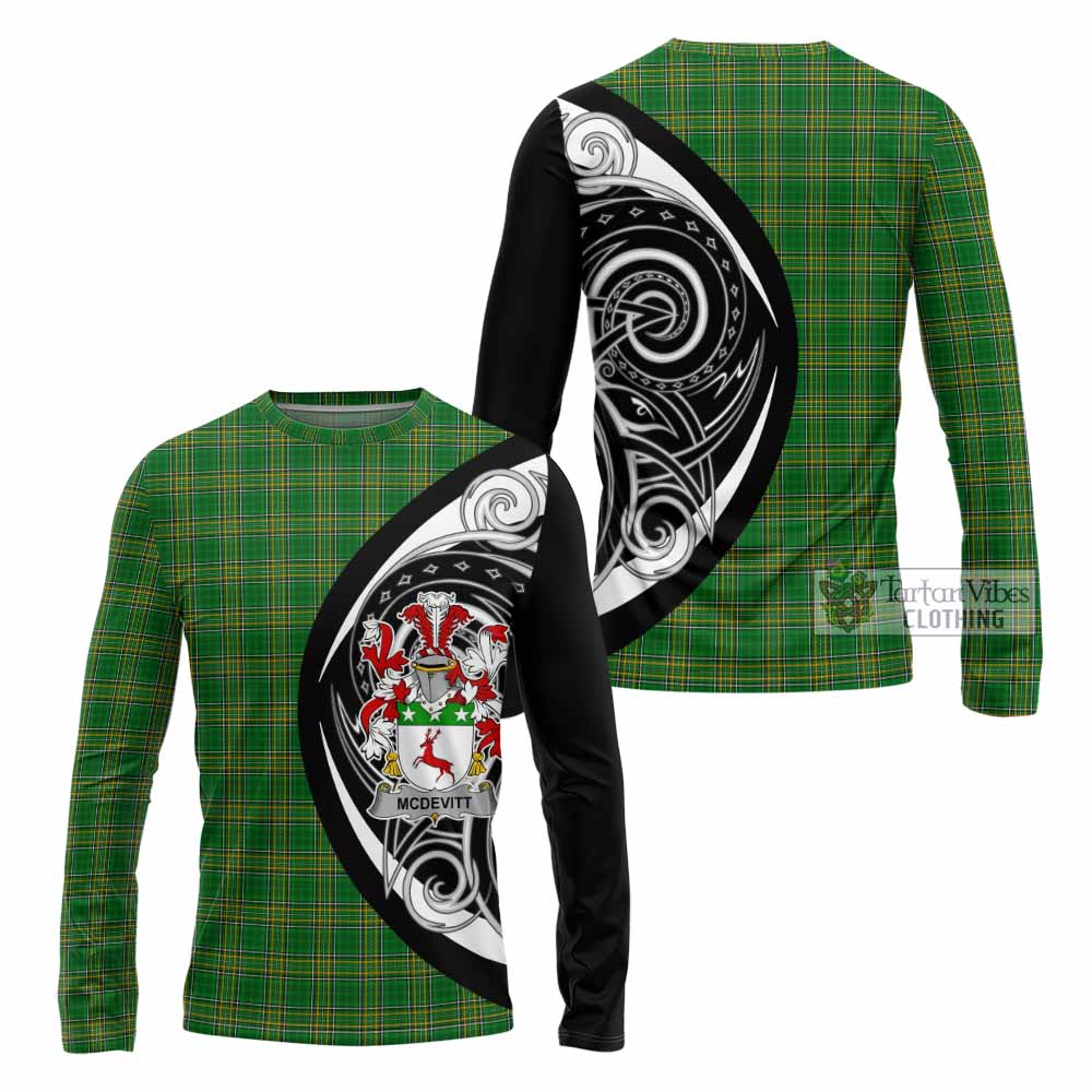 Tartan Vibes Clothing McDevitt Irish Clan Long Sleeve T-Shirt Celtic Circle Style