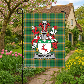 McDevitt Irish Clan Tartan Garden Flag with Coat of Arms