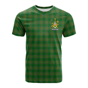 McDonagh Irish Clan Tartan Cotton T-shirt with Coat of Arms