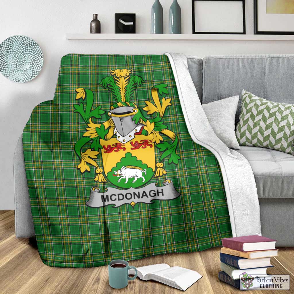 McDonagh Irish Clan Tartan Blanket with Coat of Arms - Tartan Vibes Clothing