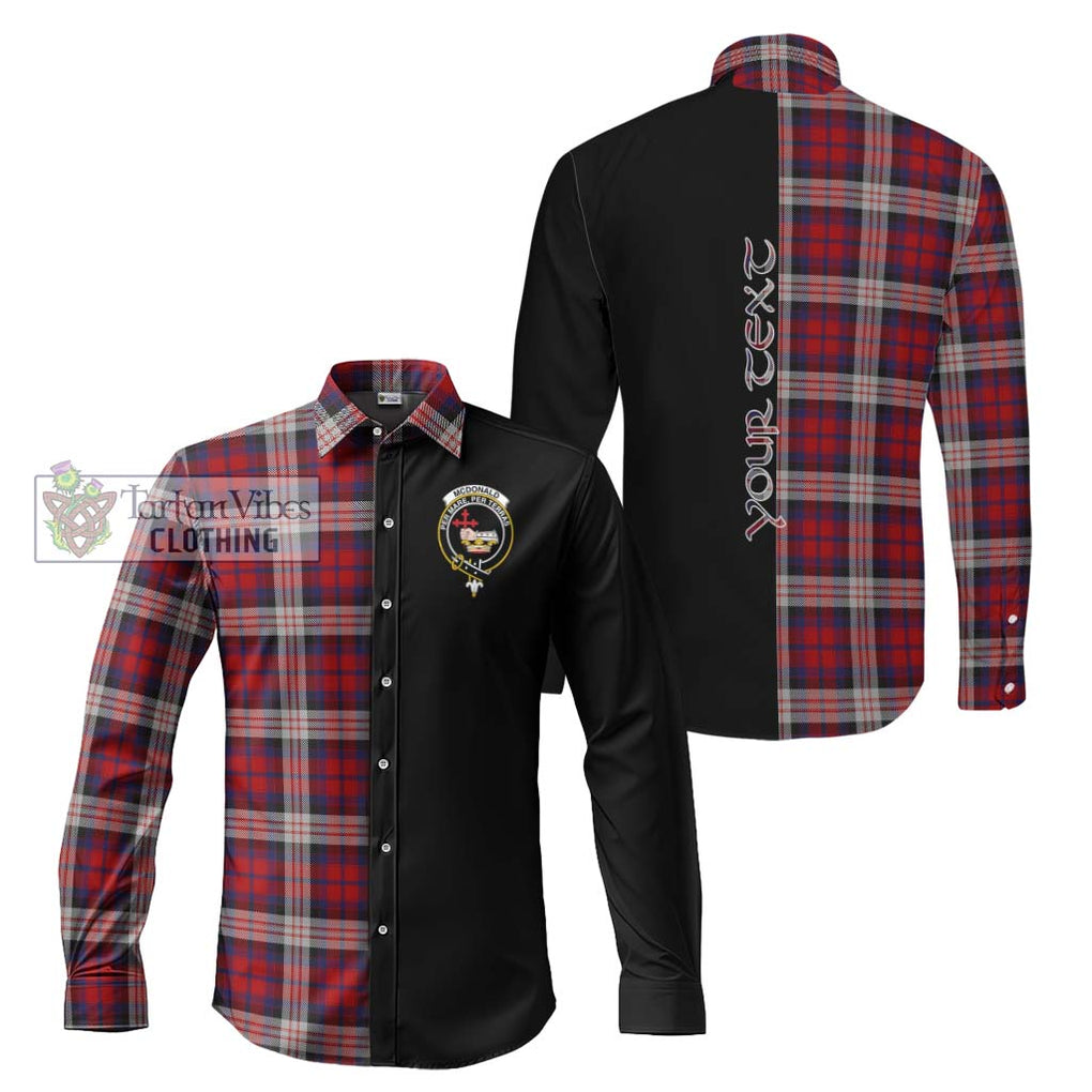 McDonald Dress Irish Tartan Long Sleeve Button Shirt with Family Crest and Half Of Me Style Men's Shirt S - Tartanvibesclothing Shop