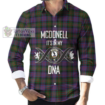 McDonell of Glengarry Tartan Long Sleeve Button Shirt with Family Crest DNA In Me Style Men's Shirt S - Tartanvibesclothing Shop