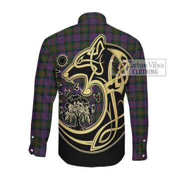 McDonell of Glengarry Tartan Long Sleeve Button Shirt with Family Crest Celtic Wolf Style Men's Shirt - Tartan Vibes Clothing