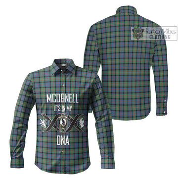 McDonell of Glengarry Ancient Tartan Long Sleeve Button Shirt with Family Crest DNA In Me Style Men's Shirt - Tartanvibesclothing Shop